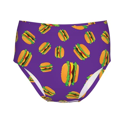 Hamburger Food On Purple Girls' Underwear Soft Cotton Little Girls Panties Comfort Briefs