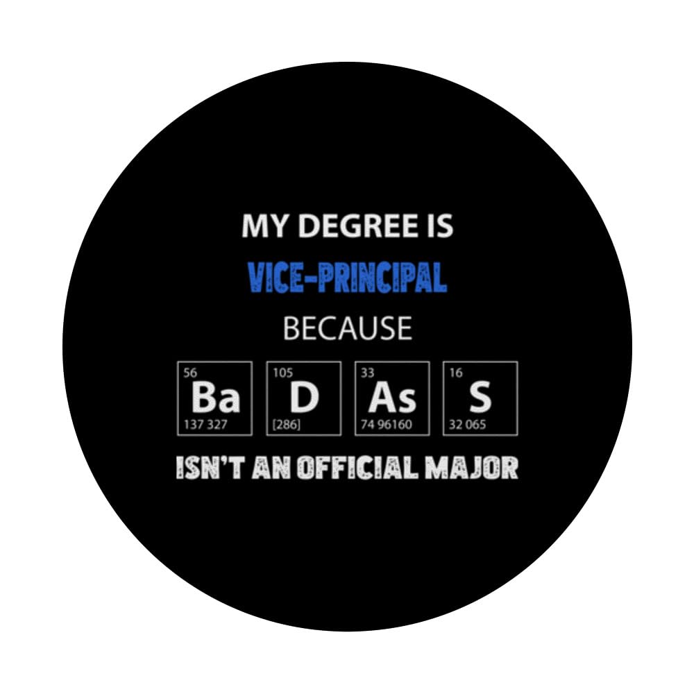 Vice-principal funny quote badass on my resume PopSockets Swappable PopGrip, Black - Image 3