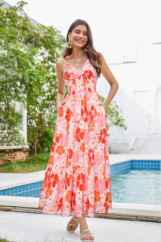 Image of GRACE KARIN Womens Summer Floral Maxi Dresses 2026 Long Flowy Boho Dress Beach Vacation Sundresses Casual Clothes with Pocket