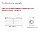 Long Hex Coupling Nut,Right and Left Thread Hex Rod Coupling Nuts 304 Stainless Steel Long Connection M3 M4 M5 M6 M8 M10(2Pcs M6x30 (S10))