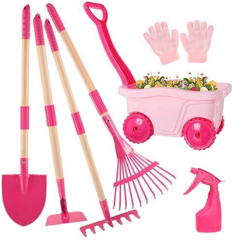 Kids Gardening Tools Outdoor Toys Set - Wheelbarrow Backyard Play
