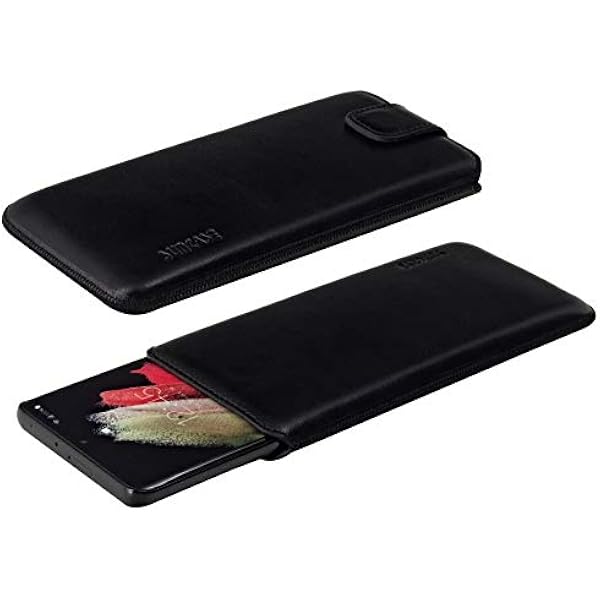 Suncase Подлинная кожа Slim Edition совместимый чехол для Honor Win с функцией выдвижения и магнитной застежкой в черном цвете