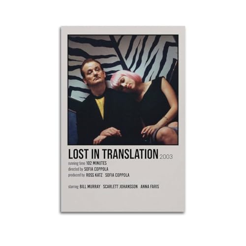 Póster de película Lost In Translation, póster de lienzo, impresión artística de pared, decoración estética de habitación, decoración del hogar, oficina, 20 x 30 cm, estilo sin marco