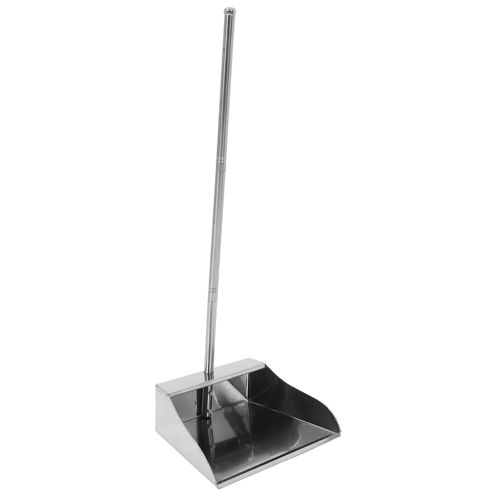 NUOBESTY Recogedor de Basura Resistente y Práctico de Acero Inoxidable con Mango Largo, Apertura Amplia y Diseño Elegante para Limpieza en Hogar y Bar