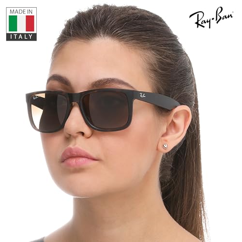 Image of Ray-Ban RB4165F JUSTIN COLOR MIX CLASSIC LOW BRIDGE FIT Square Shape Sunglasses for Men with Official Eyewear Kit