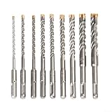 Dolvitrny Betonbohrer-SDS Plus 9-teiliges Kreuz-Typ 5 mm bis 16 mm 160 mm Hammerbohrer für Steinziegel Bohrhammer