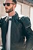 Texpeed Mens Leather Motorcycle Jacket - Perforated Racing Motorbike Suit Top With Genuine Biker CE Armour (EN 1621-1) Protection Black - M #1