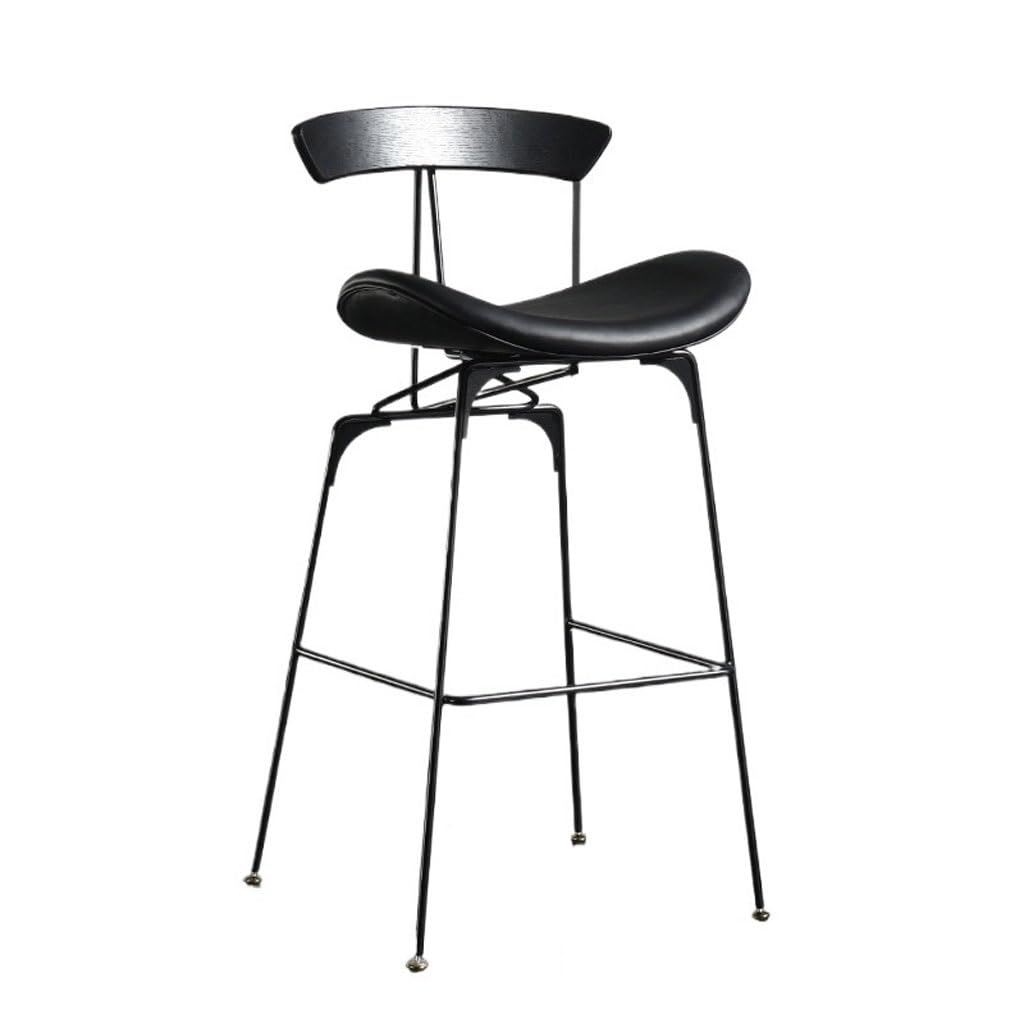 Eines B Home Ar Furniture Nordic Retro Ackrest Ar Stool Home Simple Iron High Chair Coffee Shop Ar Chair Counter Arstool(B)
