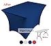 TEKTRUM 4 FT LONG RECTANGULAR STRETCH TABLECLOTH DJ JACKET COVER FOR TRADE SHOW - PREMIUM FABRIC - BLUE COLOR
