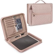 Damero Folio Cover Compatible for Rocketbook Core, Panda and Fusion, Reusable Notebook Cover for Letter Size 8.5 x 11 with Pen Holder and Magnetic Clasp, Pink