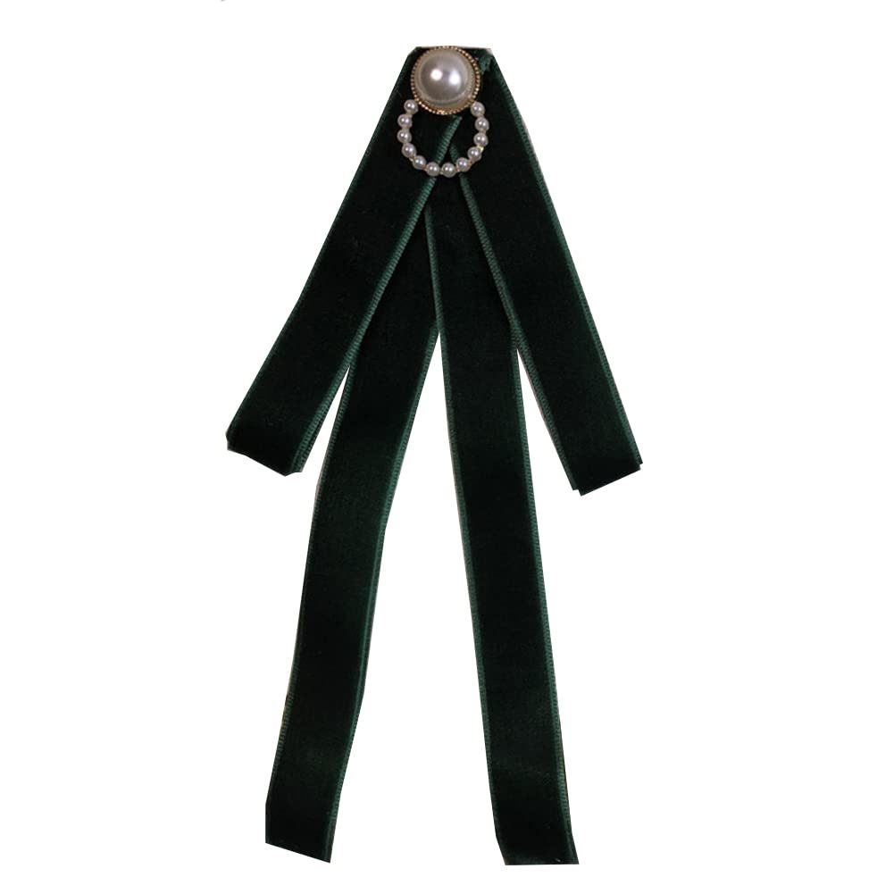 FASELE JKQBUX japanese Ladies Party Long Adjustable Bow Tie Womens Girl Necktie Bowtie female ribbon Women Ties (Dark Green/Pin)