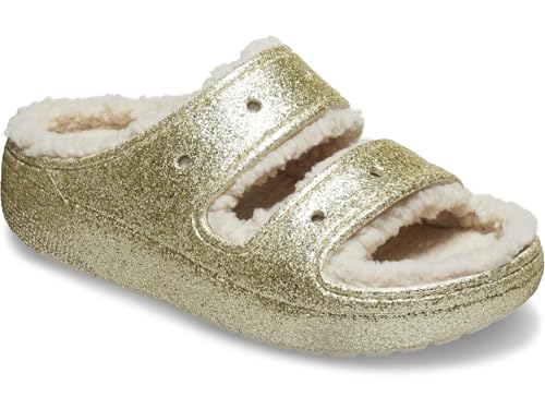 Image of Crocs Unisex Classic Cozzzy Sandals Stucco /Glitter Mens 2, Womens 4 Medium