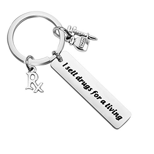 HOLLP Pharmacist Gift I Sell Drugs for a Living Keychain Pharmacy Graduation Gift