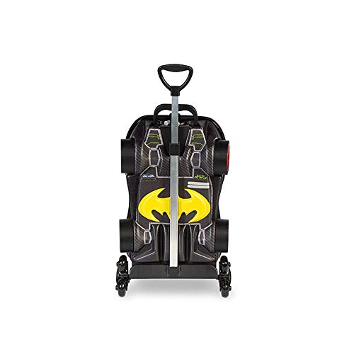 Kit Mochila 3D Infantil 3 Rodinhas e Lancheira New Batman Chrome Wheels