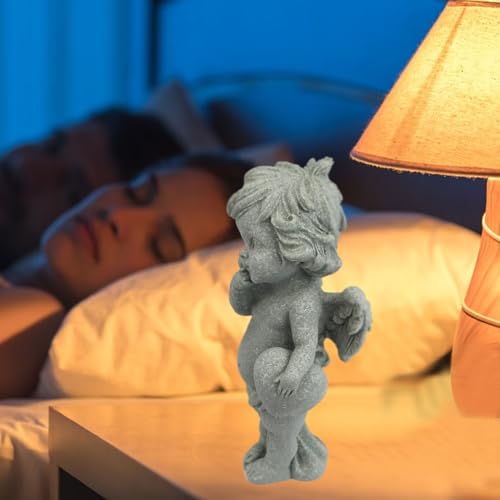 Pequeña estatua de ángel querubín de arenisca miniatura 3