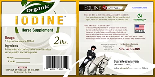 Organic Iodine 2 Lbs. - Nutritional Supplement For Horses, Animals - W/ 18 Amino Acids #TOP1