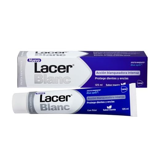 LACERBLANC - Pasta de Dientes Blanqueadora 125ml Sabor Menta, Acción Blanqueadora, Elimina Manchas Dentales, Previene la Placa, el Sarro y la Sensibilidad Dental, Protección de Encías