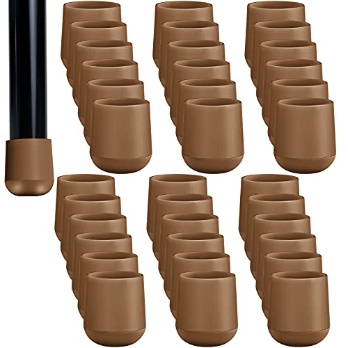 36 Pcs 7/8 in Folding Chair Leg Caps Floor Protectors for Hardwood Beige