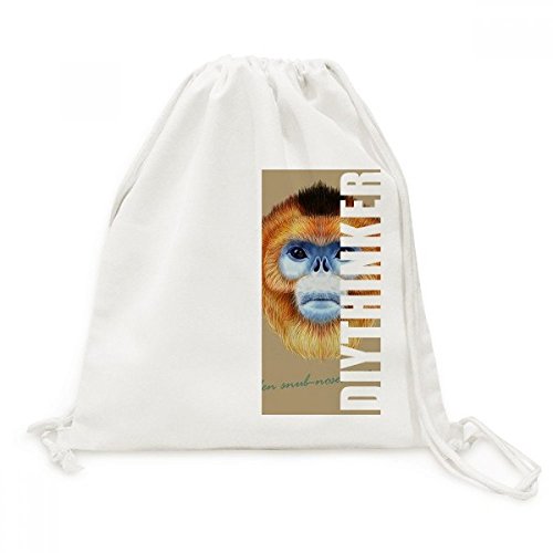 Singe animaux toile drawstring backpack pour voyage et sport quotidien