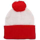 LIGIGWASH Gorro De Punto Rojo y De Dos Tonos Para Niño Tejido Cálido De Lana Invierno Gorra Abrigada Unisex Exterior Invierno Talla Única