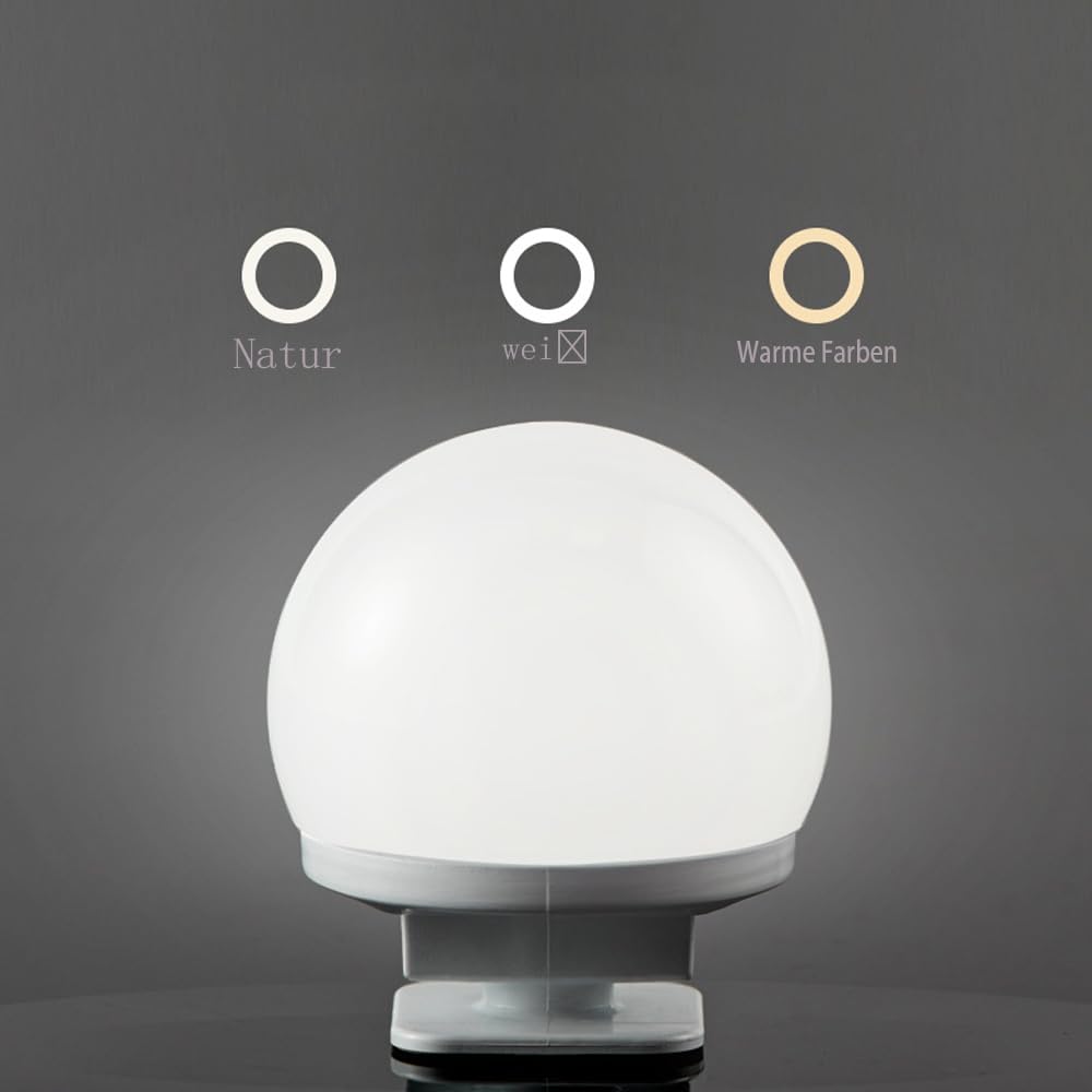 Lumière de Miroir Hollywood - Kit de 10 Ampoules LED Dimmables pour Coiffeuse - 3 Couleurs d'Éclairage - Lampe Amovible pour Maquillage