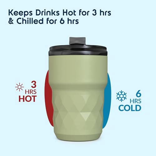 Image of Headway Java Stainless Steel Mugs 360 ml - 2 Years Brand Warranty | Insulated Coffee Mug | Travel Mug | Coffee Tumbler | Cold for 6 Hours & Hot for 3 Hours | Matcha Green