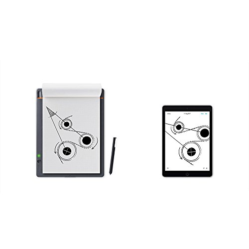 Image of Wacom Bamboo Slate Digital Notepad A4 (Letter Size) /Large Smart Notebook With Digitisation Technology Incl. Stylus With Ballpoint Pen /Compatible With Android And, gray