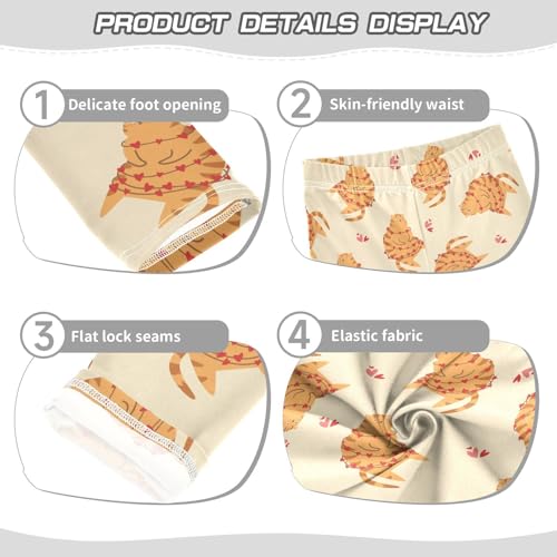 Girls Leggings A Fat Cat and Hearts Toddler Girls Clothes Leggings for Girls Toddler Girls Leggings 3-4T3