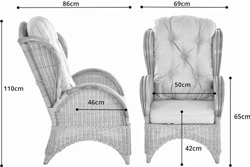 Ohrensessel Korb-Outlet Bequemer Hochlehnsessel aus Rattan
