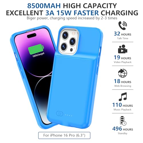 Funda de batería para iPhone 6.3 BOPPS de carga rápida 15W color azul 3