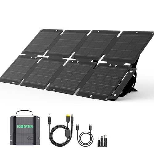 Image of Portable Solar Panel 60W, Monocrystalline 24.8% High Efficiency Foldable Solar Panel, USB C Port, IP65 Waterproof with Kickstand, Solar Panel for Camping RV Backpacking Outdoor Use