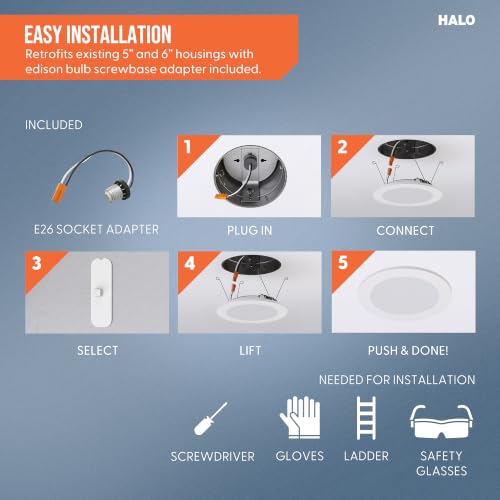 HALO HLBT 6 inch LED Recessed Light Slim Trim Retrofit 5CCT 765lm 6PK - image 5