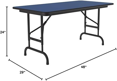 Miniatura 209 de Correll - Mesa plegable de altura ajustable y resistente, parte superior laminada de alta presión, fabricada en Estados Unidos, delantal de acero