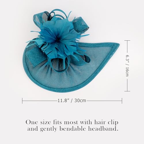 Image of DRESHOW Women Fascinator Hats Tea Party Hat Vintage Pillbox Hat Headband for Cocktail