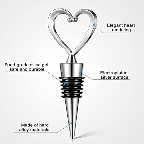 30 Pieces Heart Wine Stoppers Wedding Bridal Favor For Guests Silver Heart Wine Bottle Stoppers Heart Champagne Stoppers Wine Savers Metal Wine Cork Holder Plugs With Boxes For Wedding Party Gifts #TOP1
