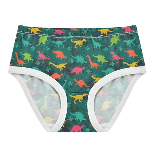 Little Girls' Soft Cotton Underwear Kids Breathable Comfort Dinosaurs Panties Briefs Toddler