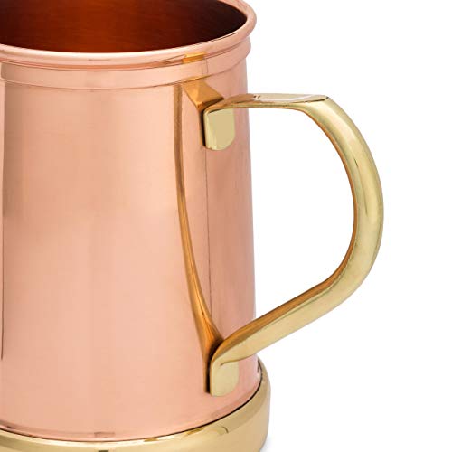 Copper Mules The Finest Handcrafted Copper Mug Unique Patented Design - Solid Brass Base And Handle - Holds 18Oz #TOP3