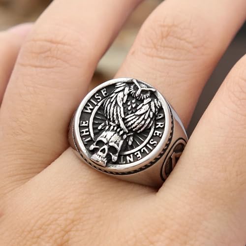 Image of 2023 Skull Ring Cool Evil Death Punk Rock Stainless Steel Rings Aly Style Jewelry