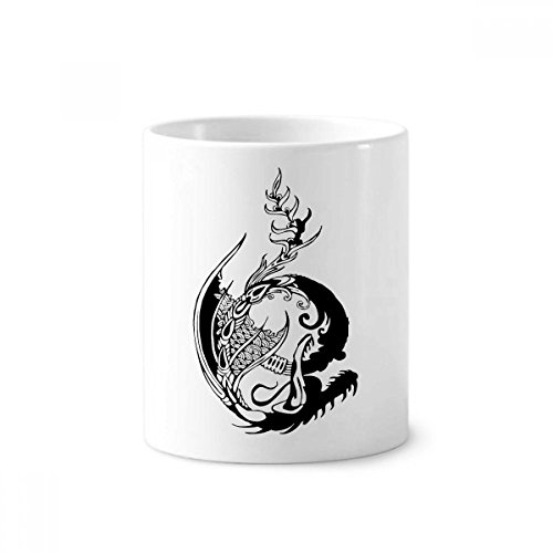 Tasse blanche en céramique dragon pour organiser vos stylos et brosses à dents