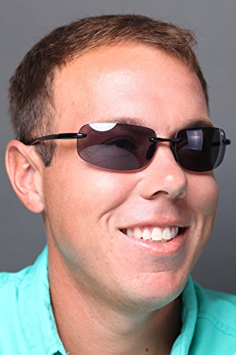 Aloha Eyewear"Oahu Sun" Rimless Lightweight TR-90 Bifocal Reading Sunglasses (Black/Smoke +3.00)4