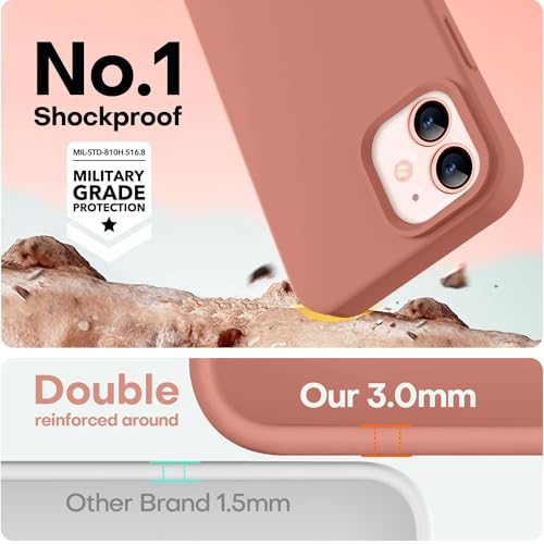 Image of LOVE 3000 Designed for iPhone 12 Case /iPhone 12 Pro Case, Premium Silicone with [Soft Anti-Scratch Microfiber Lining] Shockproof Protective Phone Case for Men Women Girls 6.1 inch, Caramel