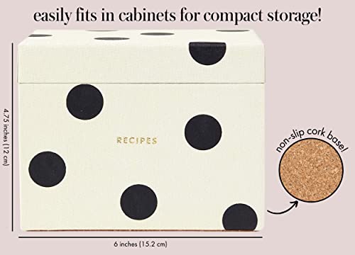 Kate Spade New York Recipe Box With 40 Double Sided Recipe Cards, Deco Dot #TOP3