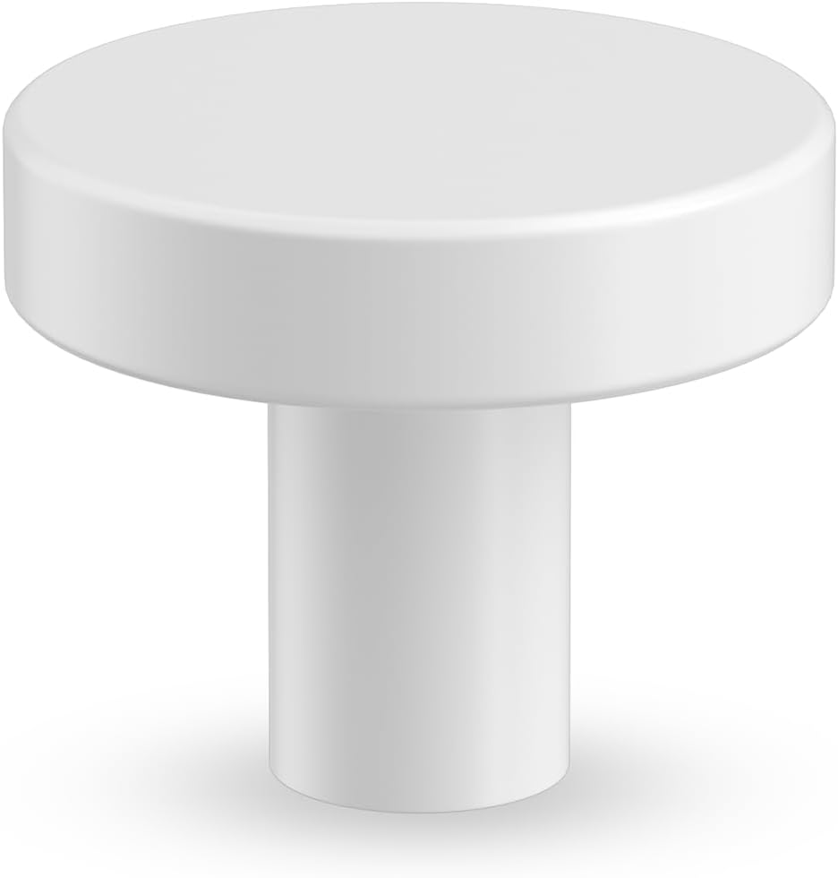 homdiy White Drawer Knobs Round Matte White Kitchen Cabinet Knobs Metal ...