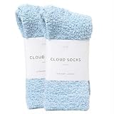 Unboxme Gifts Warm & Cozy Ultra-Luxe Cloud Socks for Women & Men - Super Soft Luxurious Fabric Sleep Socks for Him & Her, Blue 2 Pairs