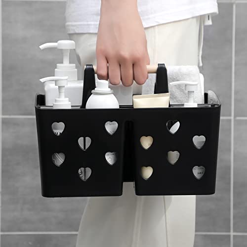 Anyoifax Portable Shower Caddy Plastic Shower Basket Organizer Divided Bathroom Caddy Storage Cleanning Caddy Tote with Handle for College, Dorm Room, Kitchen, Black by Anyoifax - Image 5