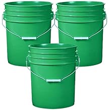 5 Gallon 20L Plastic Buckets, 3-Pack - Green