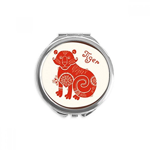Miroir de poche tigre cadeau idéal zodiaque chinois et miroir rond rouge fait main