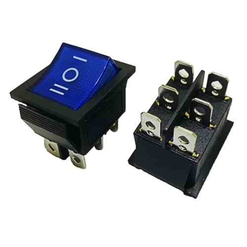 Interruptor basculante KCD4 de 3 posiciones ON-OFF-ON con luz amarilla de 220V para control 4