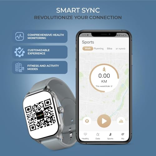 Image of PunnkFunnk H9 Smart Watch 2.01 inch TFT Display, BT 5.0 with 100+ Sports Mode, Heart Rate & Blood Oxygen Monitor, Call & Message Reminders Compatible with Android & iOS, IP67 Waterproof(Grey)