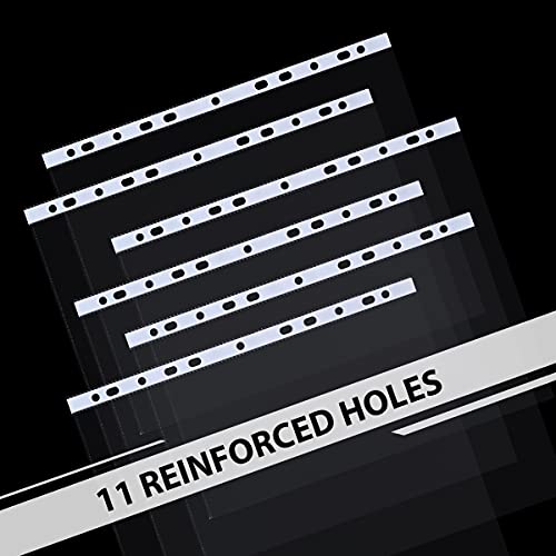 Coruscant 500 Sheet Protectors, 11 Hole Lightweight Binder Sleeves Protecting Paper File Classification ,No Acid No PVC Double Sided Transparent, 9.25 X 11.25 Top Loaded